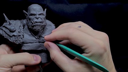 Sculpting An Orc In Clay (Orgrim Doomhammer from WOW)