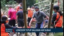 Longsor Tutup Saluran Irigasi Subak