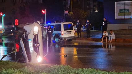 Alkollü sürücü, polisten kaçarken kaza yaptı…