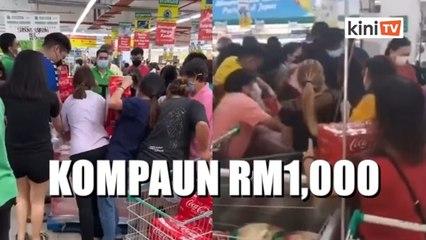 Pelanggan berebut barang promosi, pengurus pasar raya dikompaun