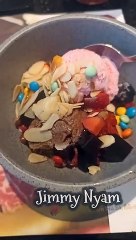 Dessert ice cream with topping candy fruits - Jimmy Nyam
