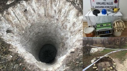 Defineciler kazdıkları kuyuda böyle yakalandı