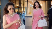 Kangana RanautMumbai Airport पर हुईं स्पॉट, Media के आगे ख़ुशी से दिए पोज़ | FilmiBeat