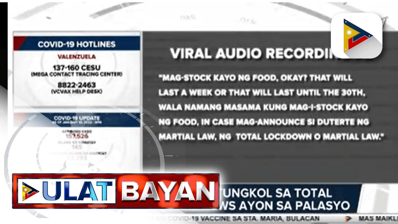 Viral voice clip tungkol sa total lockdown, fake news ayon sa Palasyo