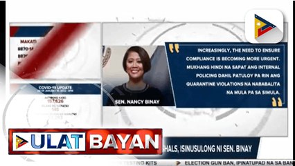 Pagtatalaga ng quarantine marshals, isinusulong ni Sen. Binay