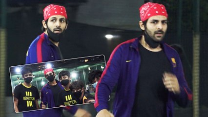 Kartik Aaryan Spotted Play Football With His Friends And Fans In Mumbai