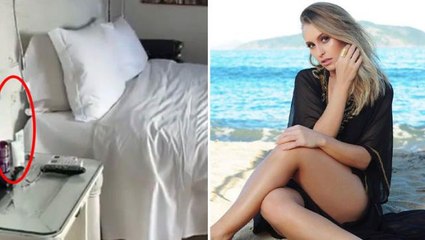 Canlı yayın açan ünlü oyuncunun masanın üzerinde unuttuğu kayganlaştırıcı şişesi olay oldu