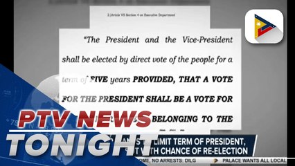 Lawmaker wants to limit term of President, VP to 5 years but with chance of re-election | via Daniel Manalastas