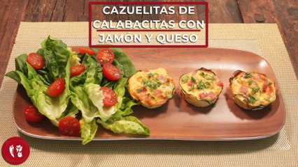 Cazuelitas de calabacitas con jamón y queso | Receta saludable | Directo al Paladar México