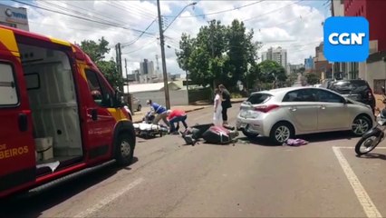 Motociclista fica ferido após colisão com HB20 no Centro