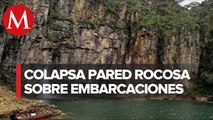 Ascienden a 10 los muertos tras caída de pared rocosa sobre lanchas turísticas en Brasil
