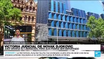 Informe desde Melbourne: juez ordenó liberar al tenista Novak Djokovic