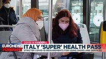 'Super green pass': Unvaccinated banned from Italian bars, restaurants and public transport