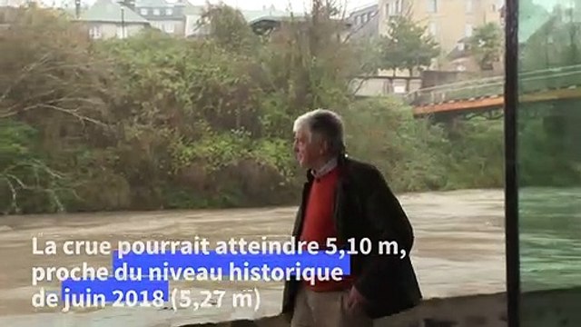 Intempéries dans le Sud-Ouest: le Gave d'Oloron proche du record de crue
