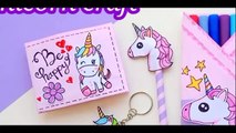 DIY Unicorn paper craft  How to make unicorn school supplies School hacks Back to school 1