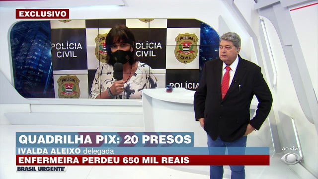 Ao vivo no Brasil Urgente a delegada Ivalda Aleixo deu detalhes sobre a operação que prendeu 20 criminosos que praticavam sequestro e transferências via pix. #BrasilUrgente
