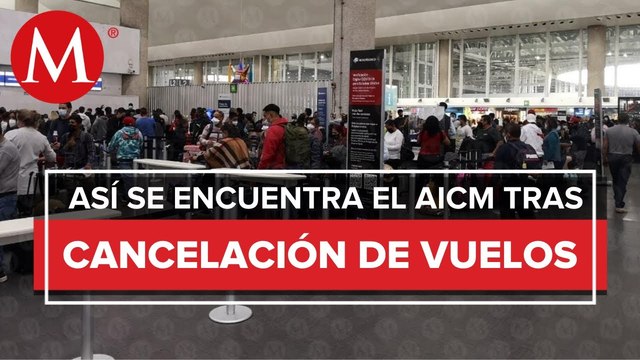 Disminuyen largas filas en el AICM tras cancelaciones de vuelos