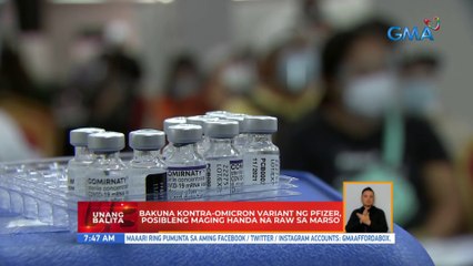 Bakuna kontra-Omicron variant ng Pfizer, posibleng maging handa na raw sa Marso | UB