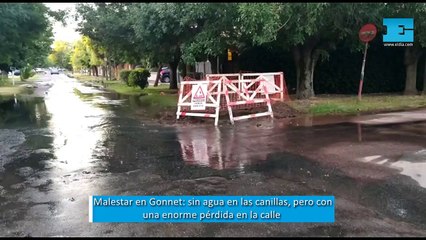 Malestar en Gonnet: sin agua en las canillas, pero con una enorme pérdida en la calle