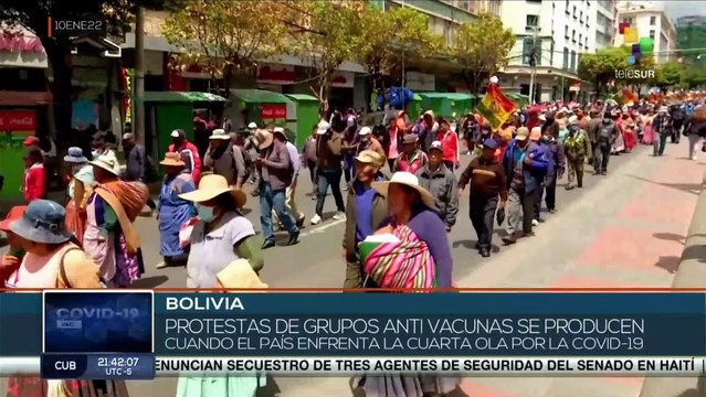 Ciudadanos bolivianos insitan a protestas en rechazo a las vacunas contra la covid-19