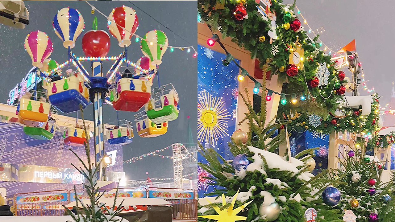 'Captivating shots of the beautifully-decorated Red Square Christmas Market (Moscow)'