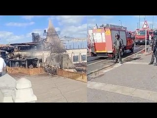 حريق هائل بأحد الكافيهات  الشهيرة على كورنيش الإسكندرية