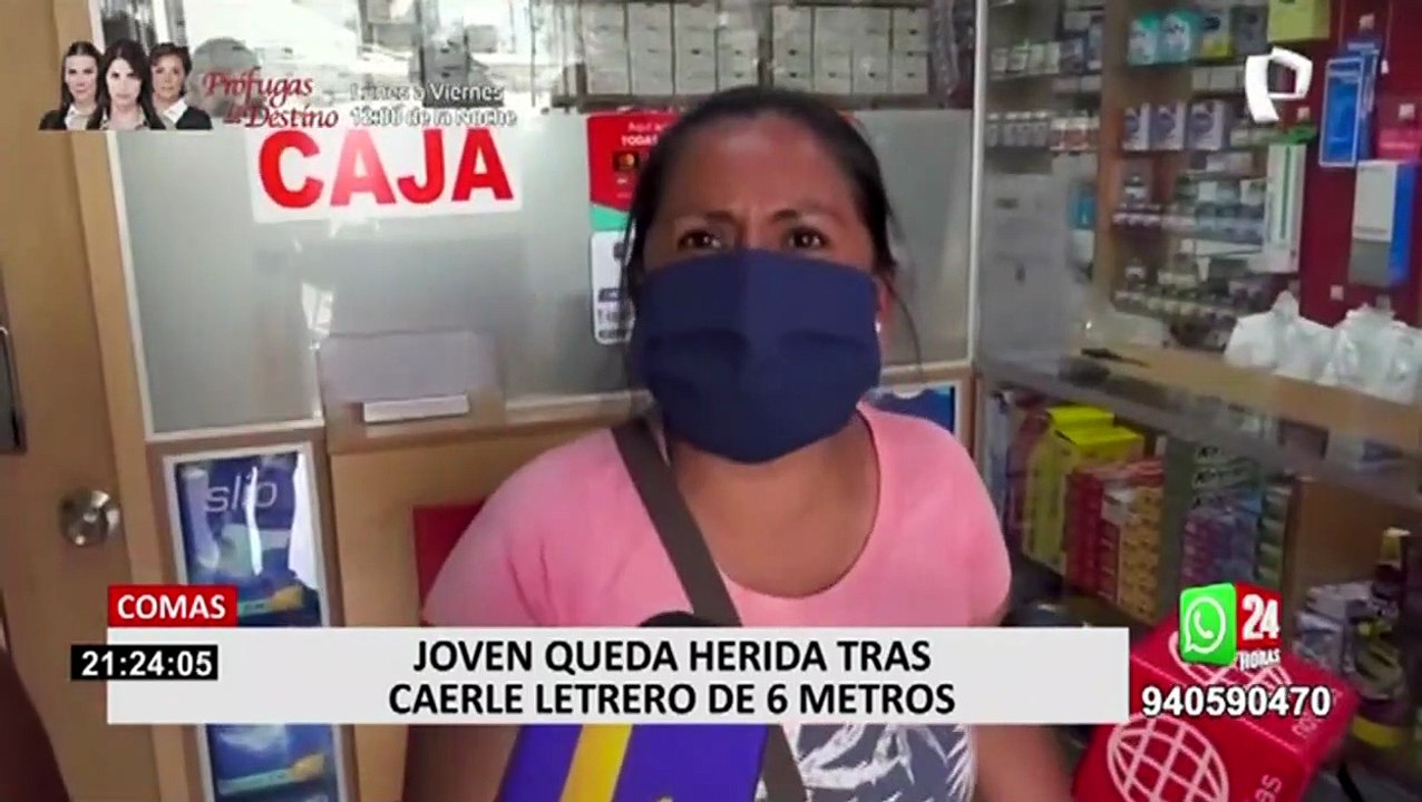 Joven quedó herido al caerle letrero: víctima tuvo que esperar dos horas para recibir atención médica