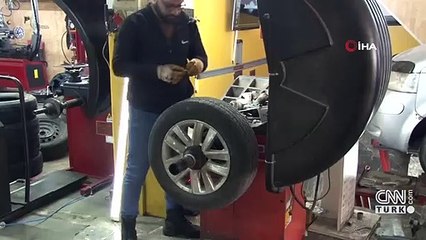 Kış lastiği taktırmak isteyen sanayinin yolunu tuttu