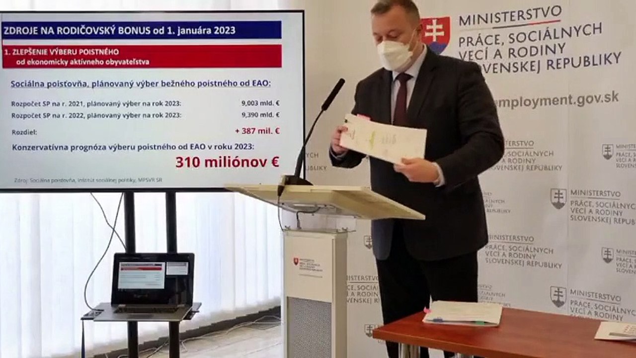 ZÁZNAM: M.Krajniak: Na financovanie rodičovského bonusu máme 5 zdrojov a jeden dodatočný