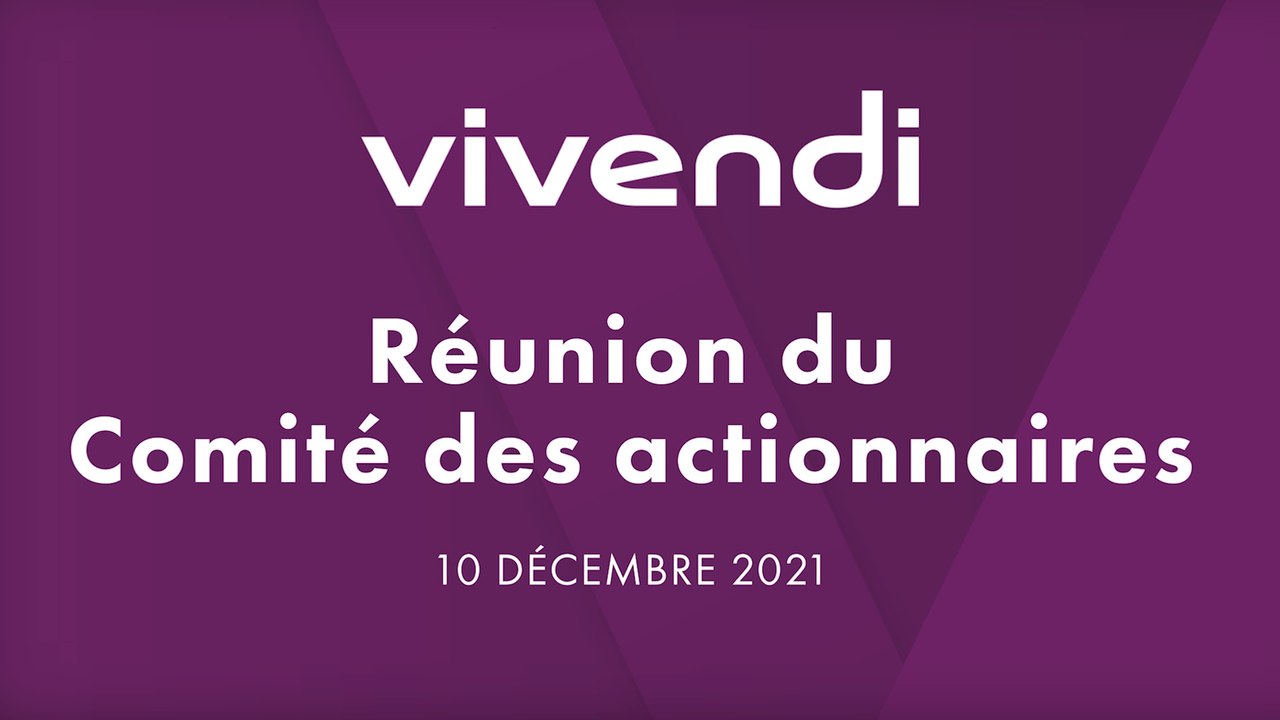 Réunion du Comité des actionnaires