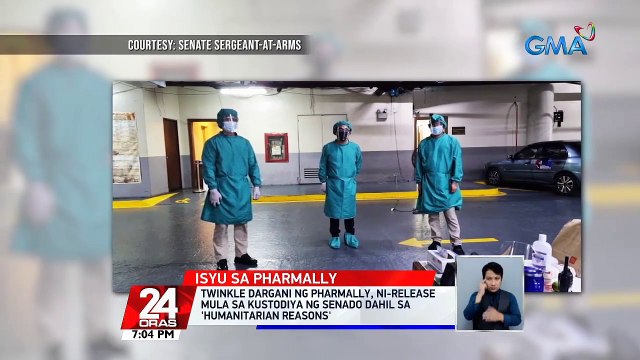 Twinkle Dargani ng Pharmally, ni-release mula sa kustodiya ng Senado dahil sa 'humanitarian reasons' | 24 Oras