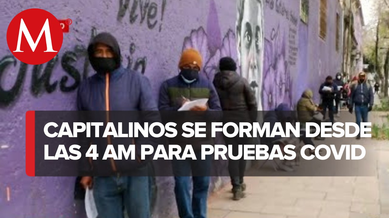 Continúan las largas filas para las pruebas covid en la CdMx