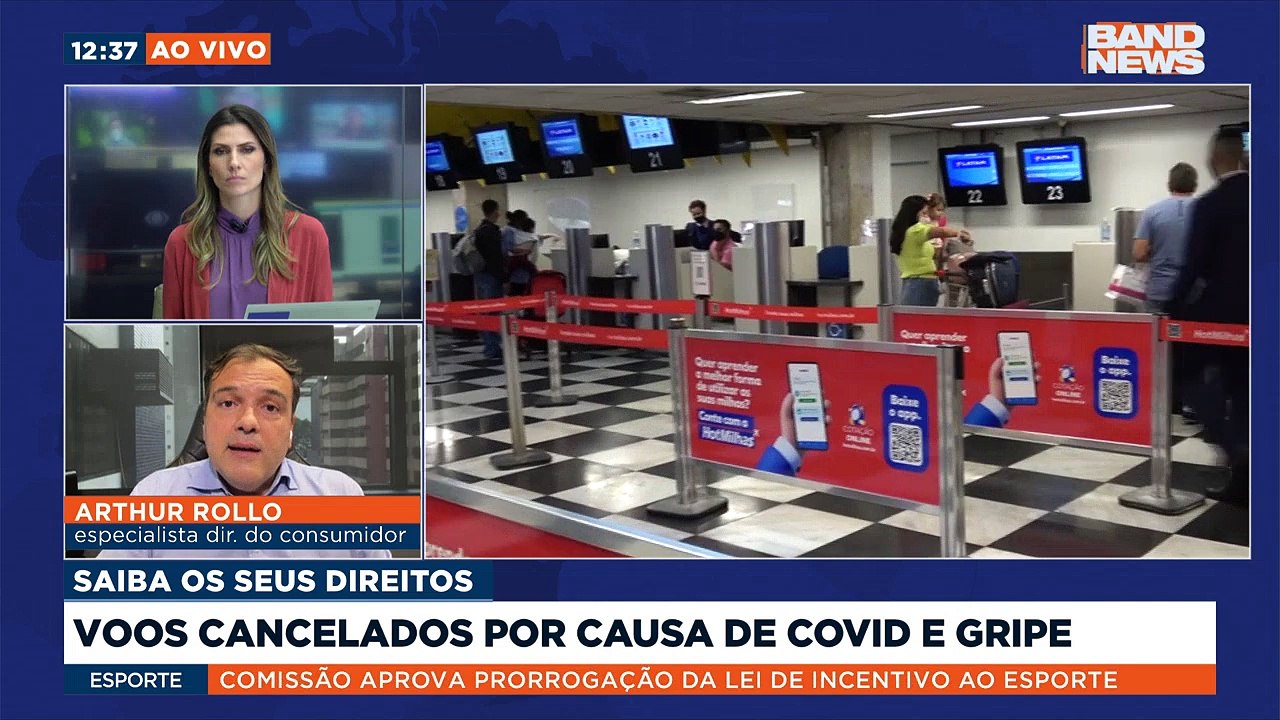 O Cancelamento de voos por causa do aumento de casos de Covid e gripe vem complicando a vida dos passageiros em pleno período de férias. Conversamos com o advogado Arthur Rollo.Saiba mais em youtube.com.br/bandjornalismo