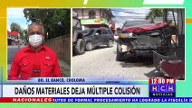 Daños materiales, deja colisión múltiple en bo. El Banco, Choloma