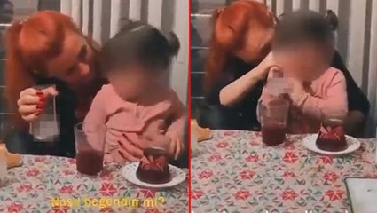 Yeğenine alkol içiren teyze, sosyal medyada büyük tepki çekti