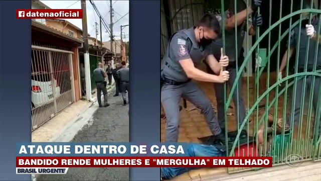 Bandido rende mulheres e é preso após mergulhar em telhado.Mais informações: band.com.br/brasilurgente#brasilurgente