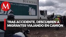 38 migrantes fueron rescatados tras accidente en la autopista Veracruz-Puebla