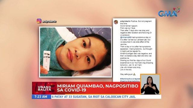 Miriam Quiambao, nagpositibo sa COVID-19 | UB