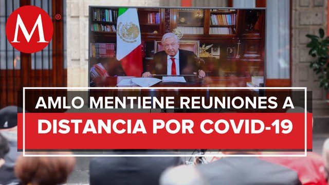AMLO mantiene reuniones virtuales en Palacio Nacional pese a contagio de covid