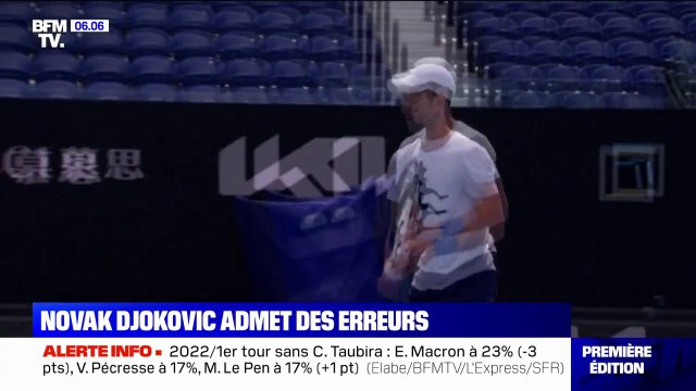 Covid/Open d'Australie: Novak Djokovic admet une erreur humaine