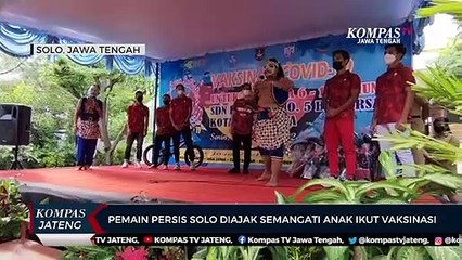 Pemain Persis Solo Diajak Semangati Anak yang Ikut Vaksinasi
