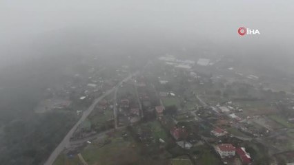 Aydos Ormanı'nda karla karışık yağmur etkisini gösterdi