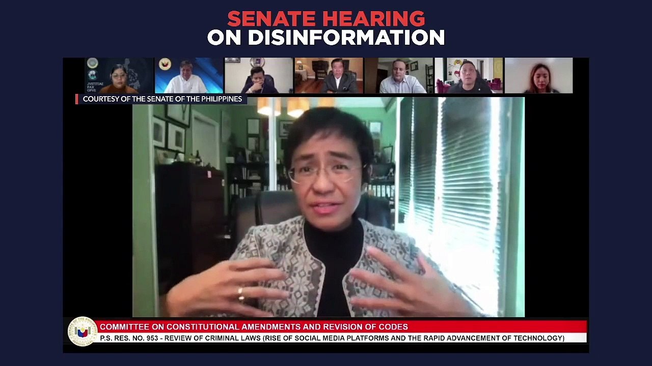 Maria Ressa's presentation at the Senate hearing on disinformation