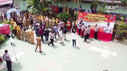 Polda Kaltim menyelenggarakan vaksinasi anak di SDN 015 Balikpapan Selatan