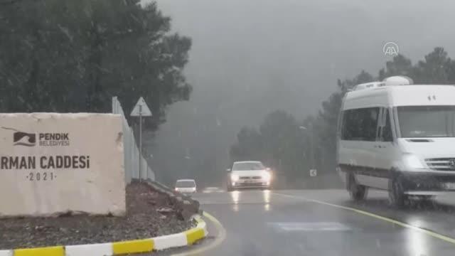 Kar yağışı başladı - Aydos Ormanı