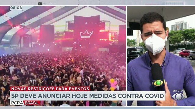 O governo de São Paulo deve anunciar novas restrições para eventos com aglomeração.