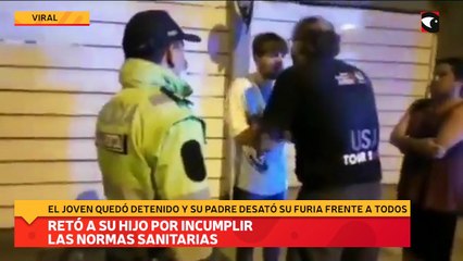 Retó a su hijo por incumplir las normas sanitarias