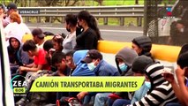 Camiones transportaba migrantes