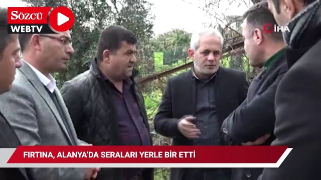 Fırtına, Alanya'da seraları yerle bir etti