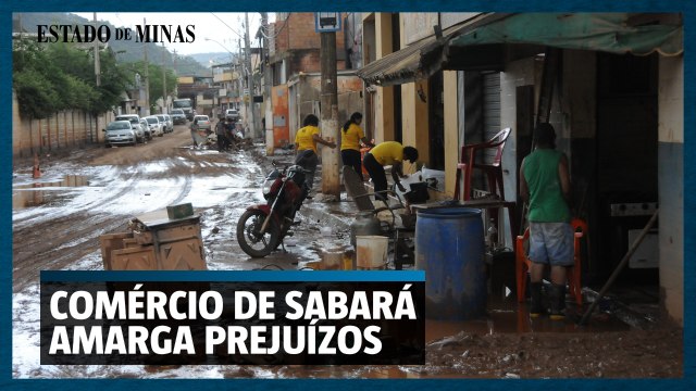 Comércio de Sabará amarga prejuízos provocados pelas chuvas